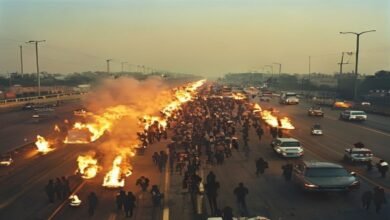 مظفرپور: بجلی کی عدم دستیابی پر مکینوں کا احتجاج، قومی شاہراہ بلاک