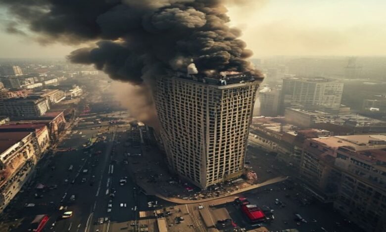پٹنہ: بسکومان بھون کی 13ویں منزل پر خوفناک آتشزدگی، امدادی کارروائیوں میں مشکلات
