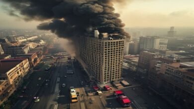 پٹنہ: بسکومان بھون کی 13ویں منزل پر خوفناک آتشزدگی، افرا تفری کا عالم